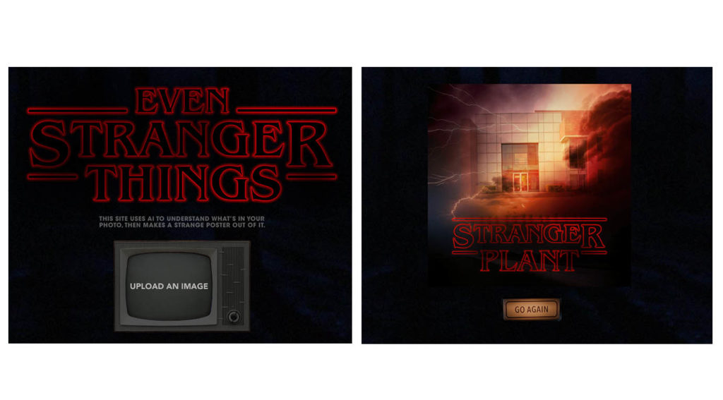 AI image recognizer transform image into a Stranger Things poster